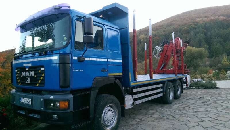 Camion Forestier Man X Transport Busteni Cu Macara Loglift Z De Vanzare